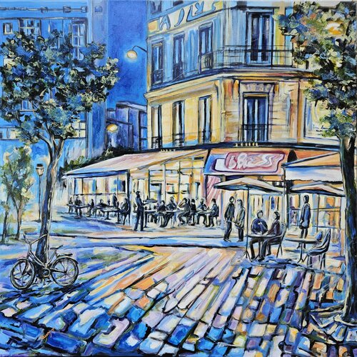 "Nuit en terrasse" by Laurence Moretto, Painting for Sale on Singulart