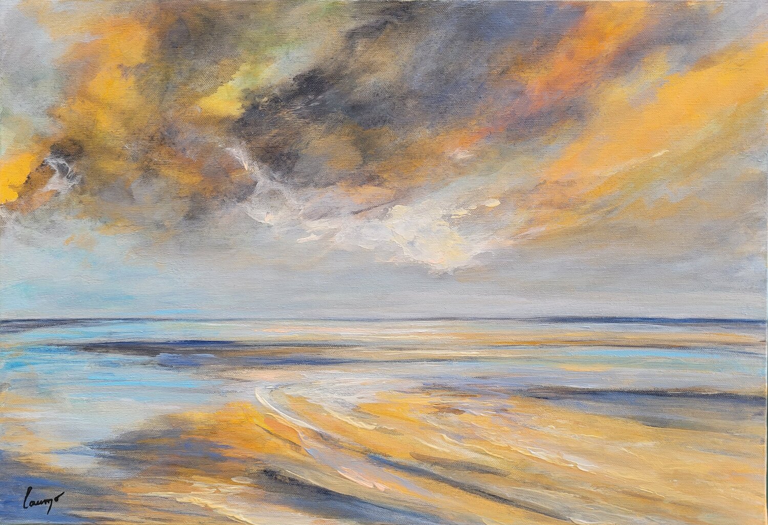 "Gris, oranges,et la mer" Laurence Moretto