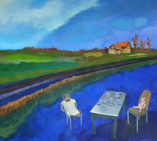At the empty table de Sarah Hamm, Pintura a la venta en Singulart