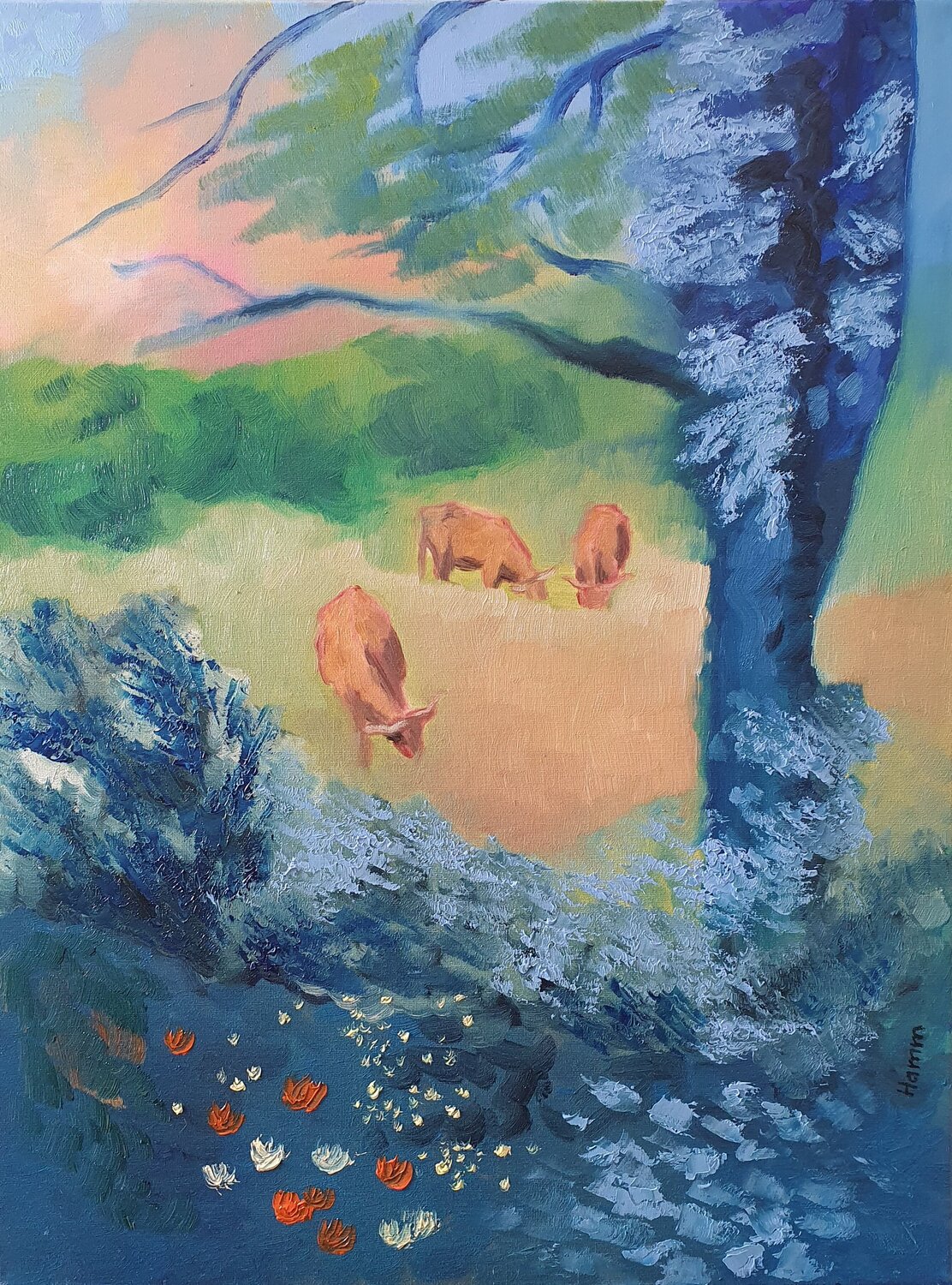 Somewhere in the Auvergne (France) Sarah Hamm Originalgemälde zu verkaufen
