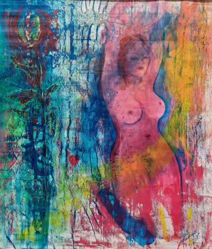 "dreaming girl" par Edith Sandhofer, Peinture en vente sur Singulart