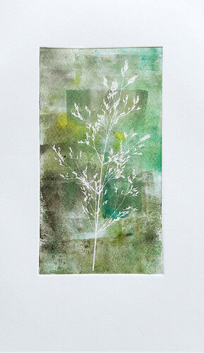 "Farn im Wald" 20x10,5 de Edith Sandhofer, Obra en papel a la venta en Singulart