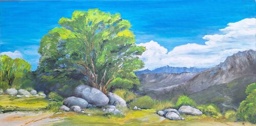 Frühling in den Bergen von Korsika von Henriette Lorkowski, Malerei kaufen auf Singulart