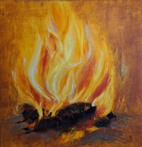 Kaminfeuer by Henriette Lorkowski, 油畫 for Sale on Singulart