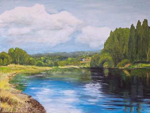 Die Weser bei Höxter by Henriette Lorkowski, Painting for Sale on Singulart
