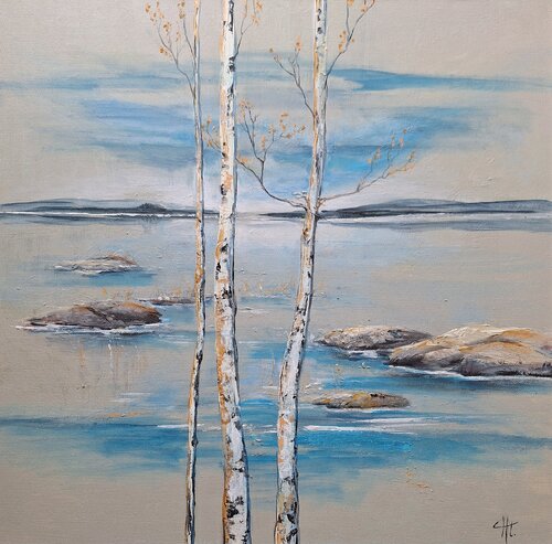 Skandinavische Landschaft 2 van Henriette Lorkowski, Schilderij te koop op Singulart