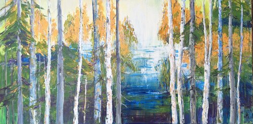 Morgenlicht am See di Henriette Lorkowski, Pittura in vendita su Singulart