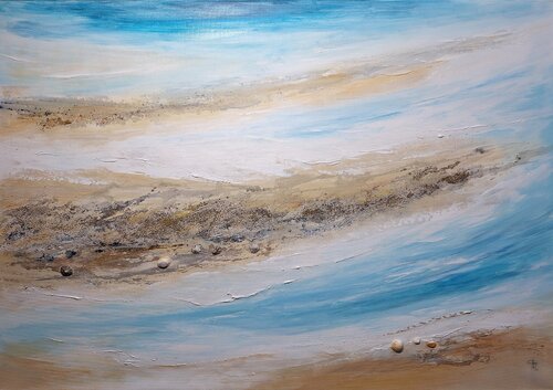 Spuren am Strand by Henriette Lorkowski, 회화 for Sale on Singulart