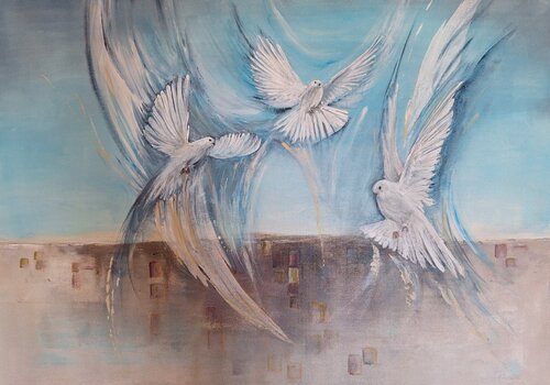 Friedensbringer van Henriette Lorkowski, Schilderij te koop op Singulart