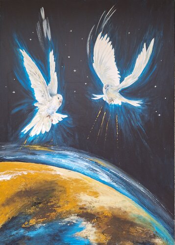 Frieden für die Erde by Henriette Lorkowski, Painting for Sale on Singulart