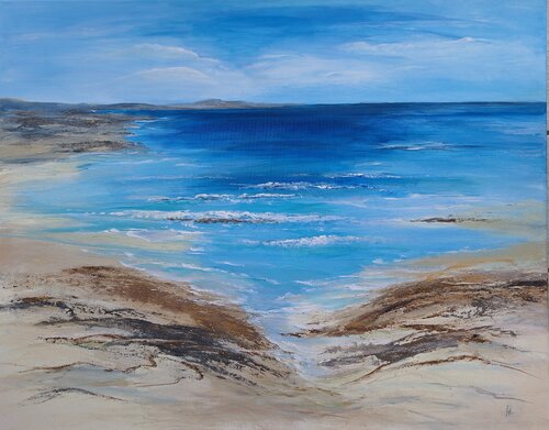 Einsamer Strand van Henriette Lorkowski, Schilderij te koop op Singulart