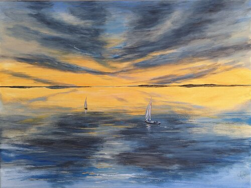 Begegnung im Abendlicht by Henriette Lorkowski, 회화 for Sale on Singulart