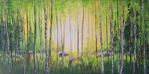 Leuchtender Wald by Henriette Lorkowski, Painting for Sale on Singulart