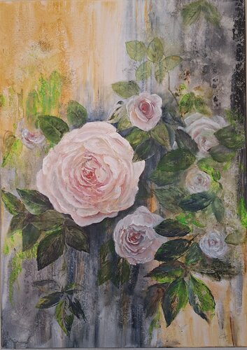 Wilder Rosengarten di Henriette Lorkowski, Pittura in vendita su Singulart