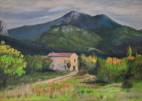 Haute-Provence,  Landschaft mit Haus by Henriette Lorkowski, Painting for Sale on Singulart