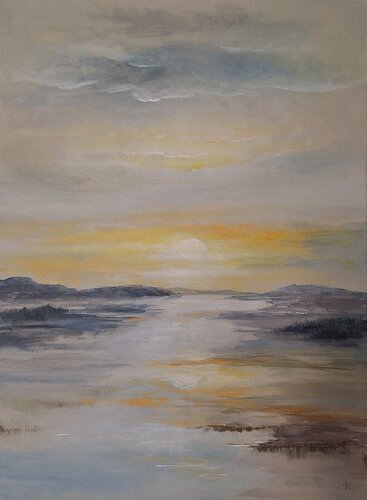 Stille am Wasser van Henriette Lorkowski, Schilderij te koop op Singulart