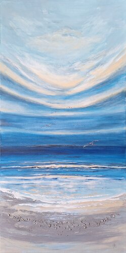 Abendhimmel am Meer von Henriette Lorkowski, Malerei kaufen auf Singulart