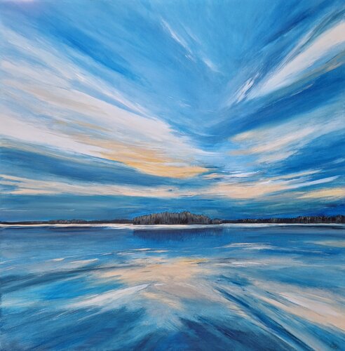Wenn der Wind mit den Wolken spielt par Henriette Lorkowski, Peinture en vente sur Singulart