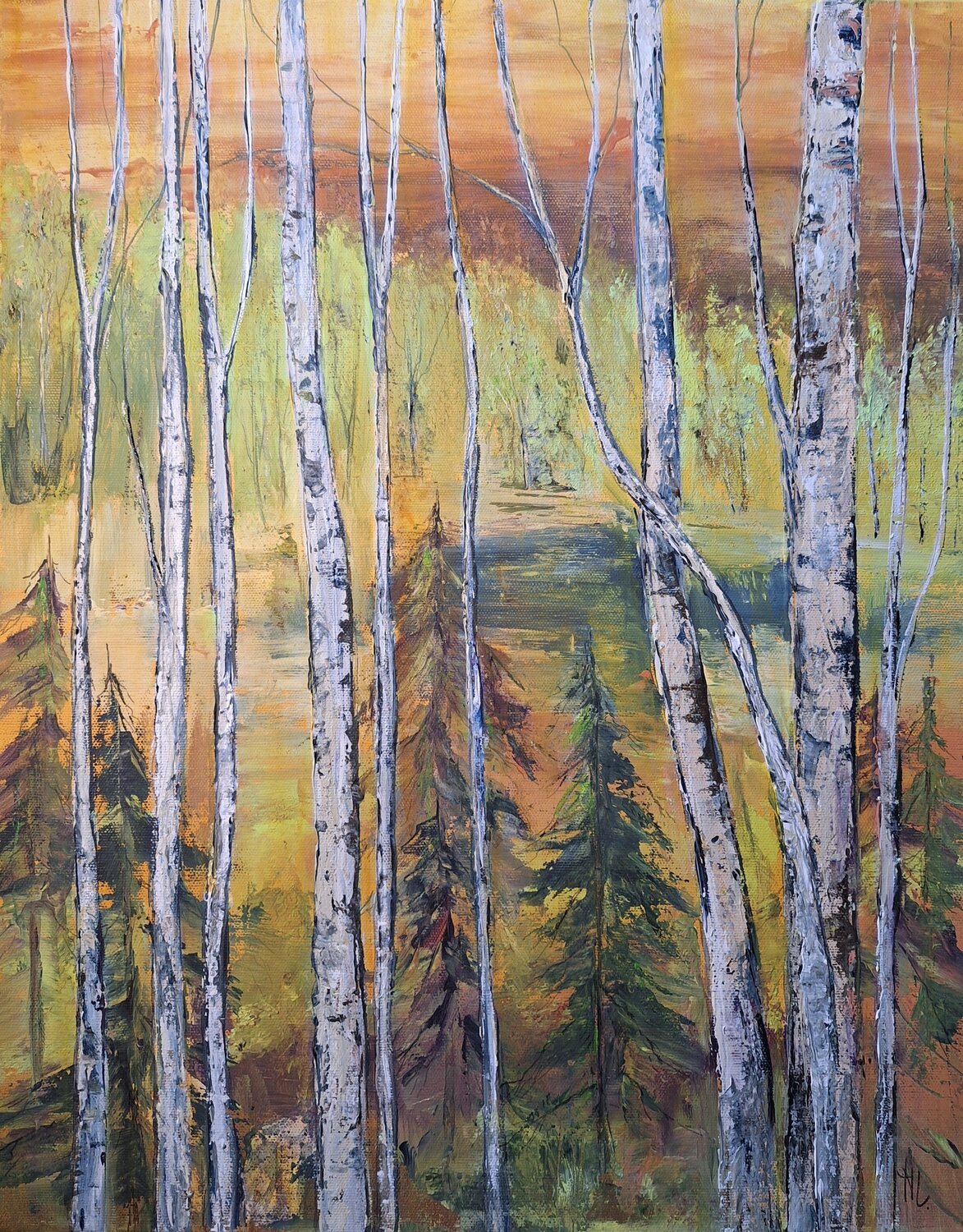 Abendlicht im Wald Henriette Lorkowski
