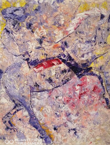 Cavalier au cheval cabré de Christiane Benoit, Pintura a la venta en Singulart