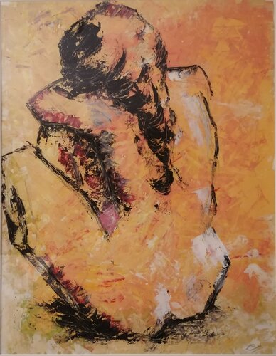 nu à la tresse par Christiane Benoit, Œuvre sur papier en vente sur Singulart