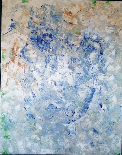 "un visage peut en cacher un autre" ou " panthéisme" van Christiane Benoit, Schilderij te koop op Singulart