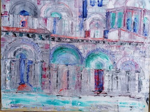 Façades romanes di Christiane Benoit, Pittura in vendita su Singulart