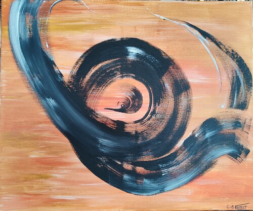 " Figures noires sur fond rouge " di Christiane Benoit, Pittura in vendita su Singulart