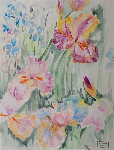 Lumière sur la jungle des iris by Christiane Benoit, Work on Paper for Sale on Singulart