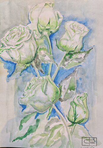 roses 2 by Christiane Benoit, Work on Paper for Sale on Singulart