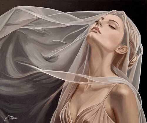 Souffle de soie par Elisabeth Mione, Peinture en vente sur Singulart