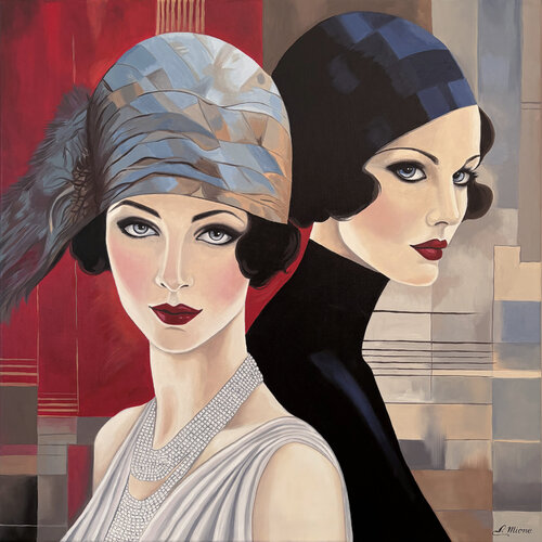 Lola & Emma by Elisabeth Mione, Painting for Sale on Singulart
