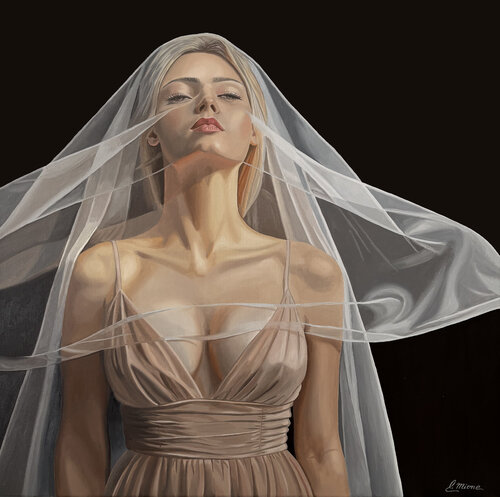 Sous le voile par Elisabeth Mione, Peinture en vente sur Singulart