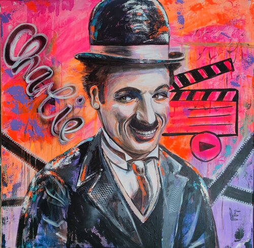Charlie Chaplin by Susann Versteegen, Painting for Sale on Singulart