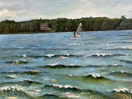 Wannsee    Blick auf Wannseekonferenz di Monika Köhler, Pittura in vendita su Singulart
