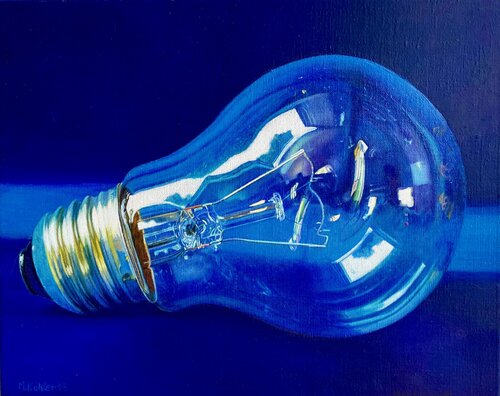 Glühbirne blau by Monika Köhler, Painting for Sale on Singulart