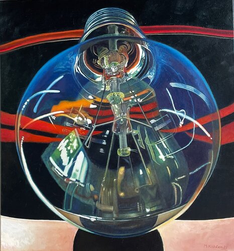 Glühbirne "Aufbruch in die Fantasie" di Monika Köhler, Pittura in vendita su Singulart