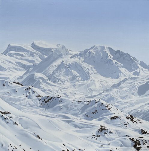 Le Mont Fort vu des Attelas - Verbier – Suisse di Isabelle Jouan, Pittura in vendita su Singulart
