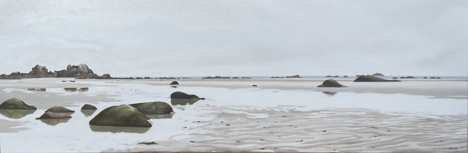 La plage des Amiets à marée basse - variation 1 Isabelle Jouan Originalgemälde zu verkaufen