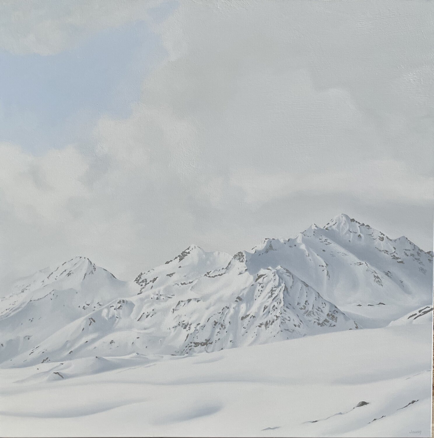 Voyage en paysage enneigée - variation 1 Isabelle Jouan Originalgemälde zu verkaufen