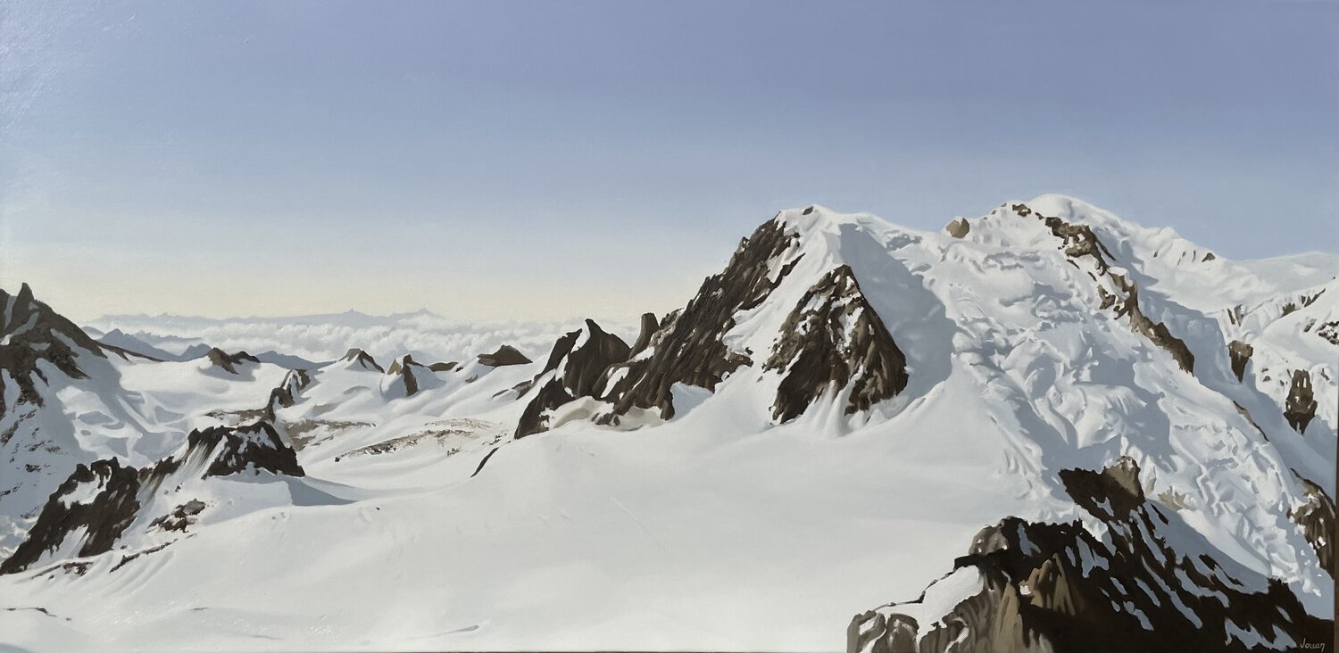 Le Mont Blanc depuis l'Aiguille du Midi Isabelle Jouan Originalgemälde zu verkaufen