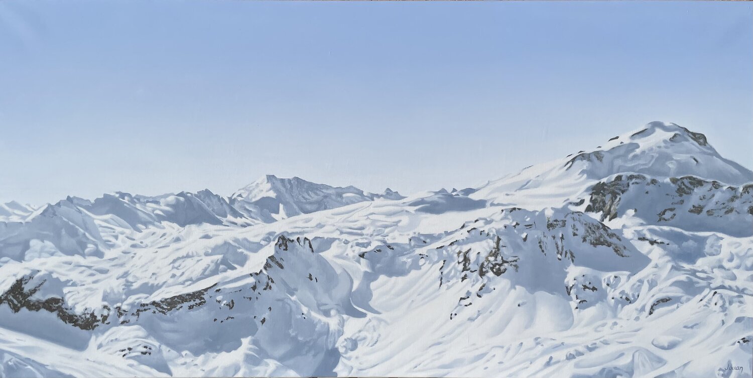 La Grande Motte depuis l'Aiguille Percée Isabelle Jouan Originalgemälde zu verkaufen