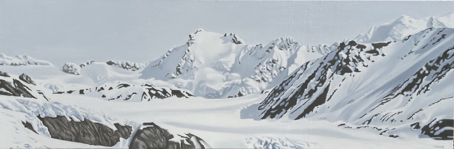 Voyage en paysage enneigé - variation 2 Isabelle Jouan Originalgemälde zu verkaufen