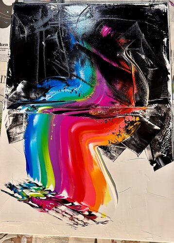 Frog in the chairlift di Michaela Hagel, Pittura in vendita su Singulart