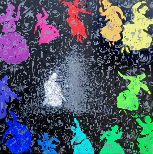 Musik und Tanz der Farben van Master Phago, Schilderij te koop op Singulart