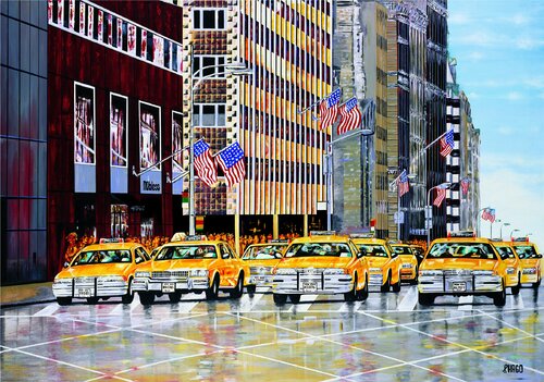 Yellow Caps at the 5 TH Avenue -NYC di Master Phago, Pittura in vendita su Singulart