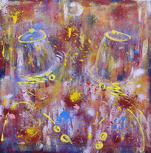 Yellow and Blue in red sea di Master Phago, Pittura in vendita su Singulart