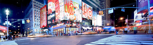 NYC, 7. Avenue, Blue and Yellow Colors by night by Master Phago, Digital for Sale on Singulart