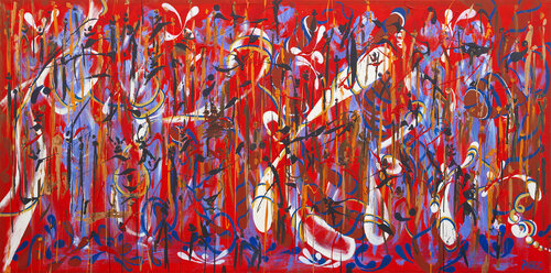 Rot-Schwarz-Blau oder Tanz der Chromosomen di Master Phago, Digitale in vendita su Singulart