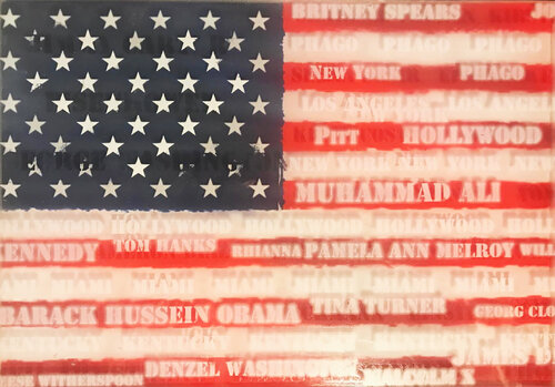 USA Flag and Muhammad Ali van Master Phago, Digitaal te koop op Singulart